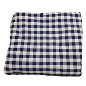 Pottery Barn Check Organic Cotton Blue White Full/Queen Duvet Cover 92x88" READ